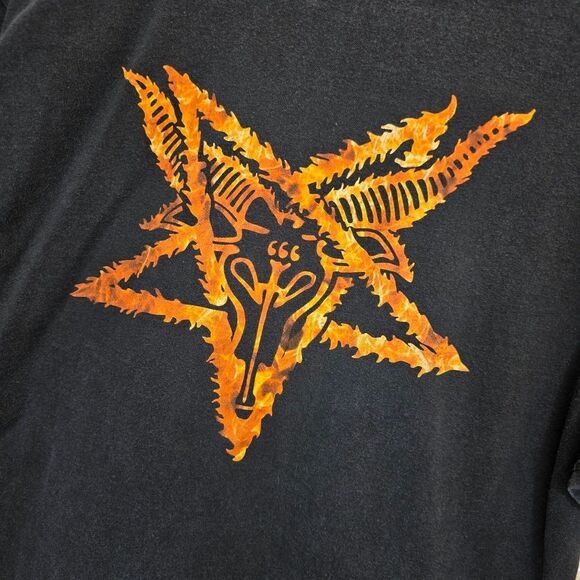 Thrasher Mens L Skate Graphic Pentagram Inferno Black Short Sleeve Cotton Tshirt - Picture 9 of 16